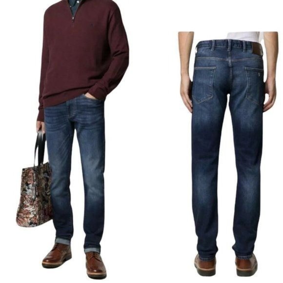 ARMANI COLLEZIONI Men’s Jeans Dark Wash Blue Denim Pants Size 38 Italy 35 inseam - Picture 1 of 12
